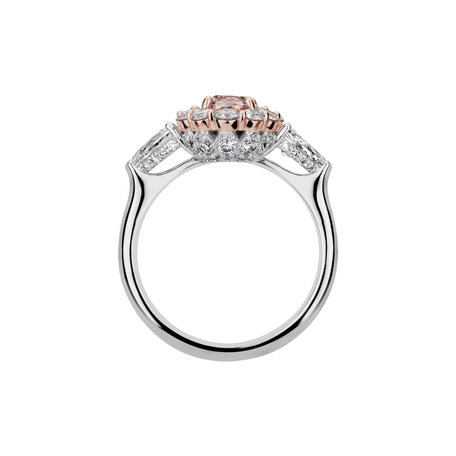 Ring with white and pink diamonds Princess Delight
