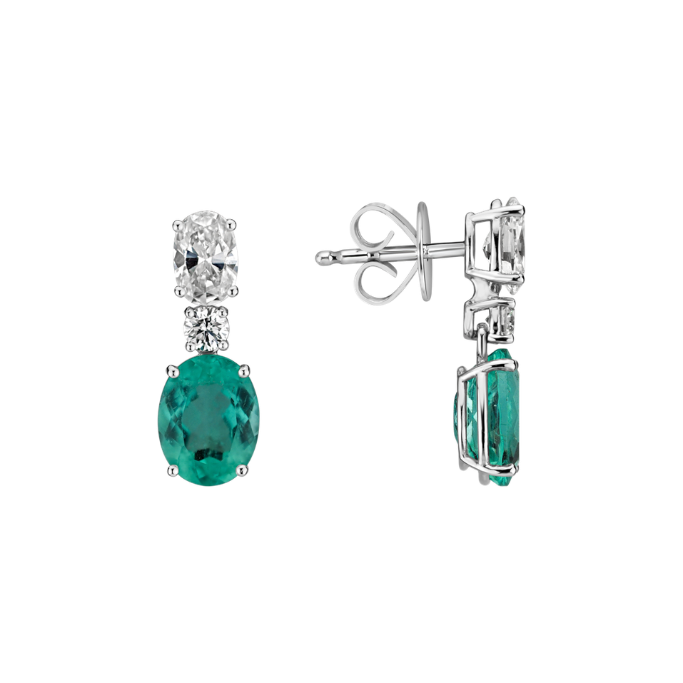 Diamond earrings with Paraiba Powerful Emotion
