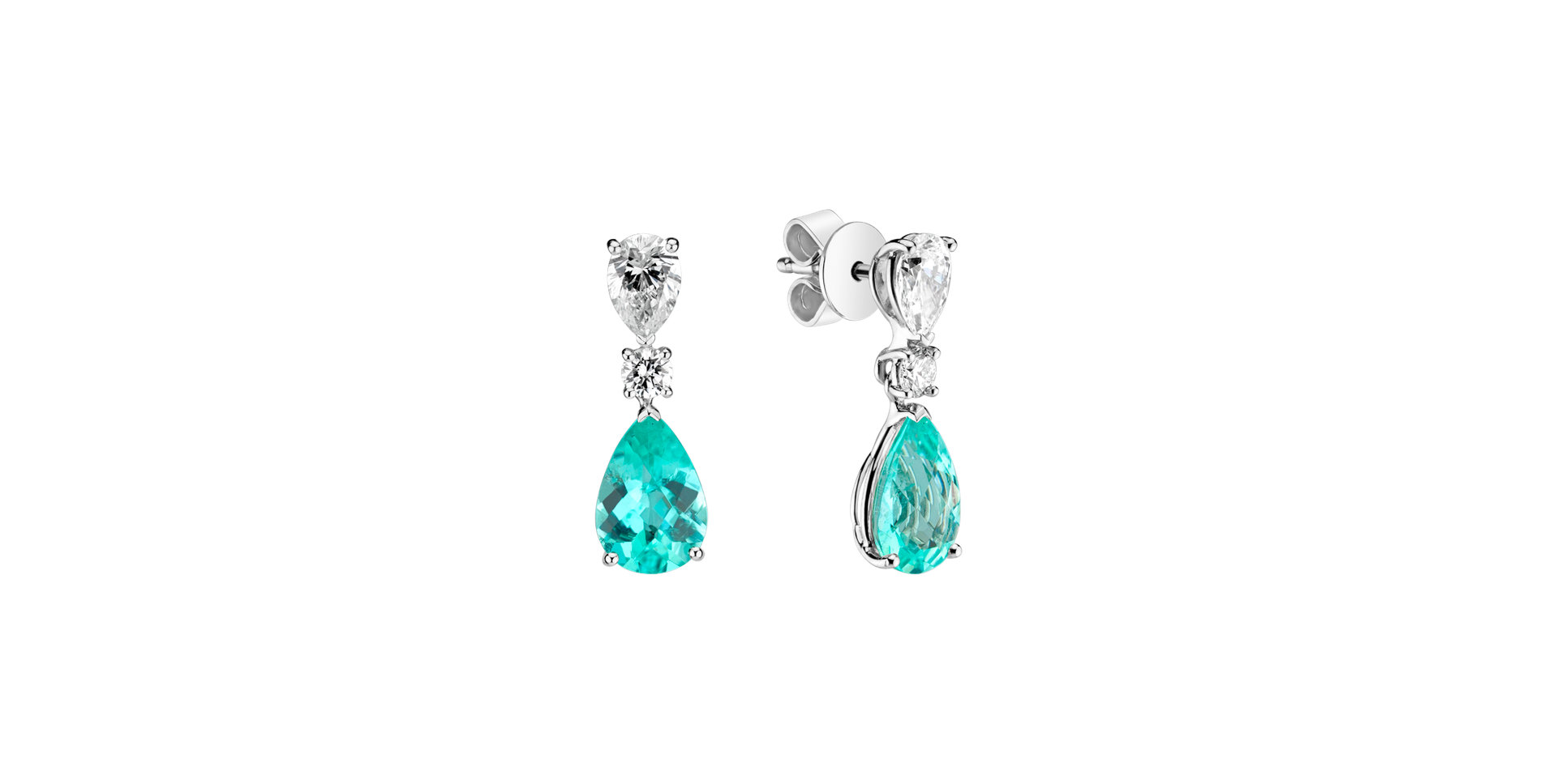 Diamond earrings with Paraiba Harmonic Grace