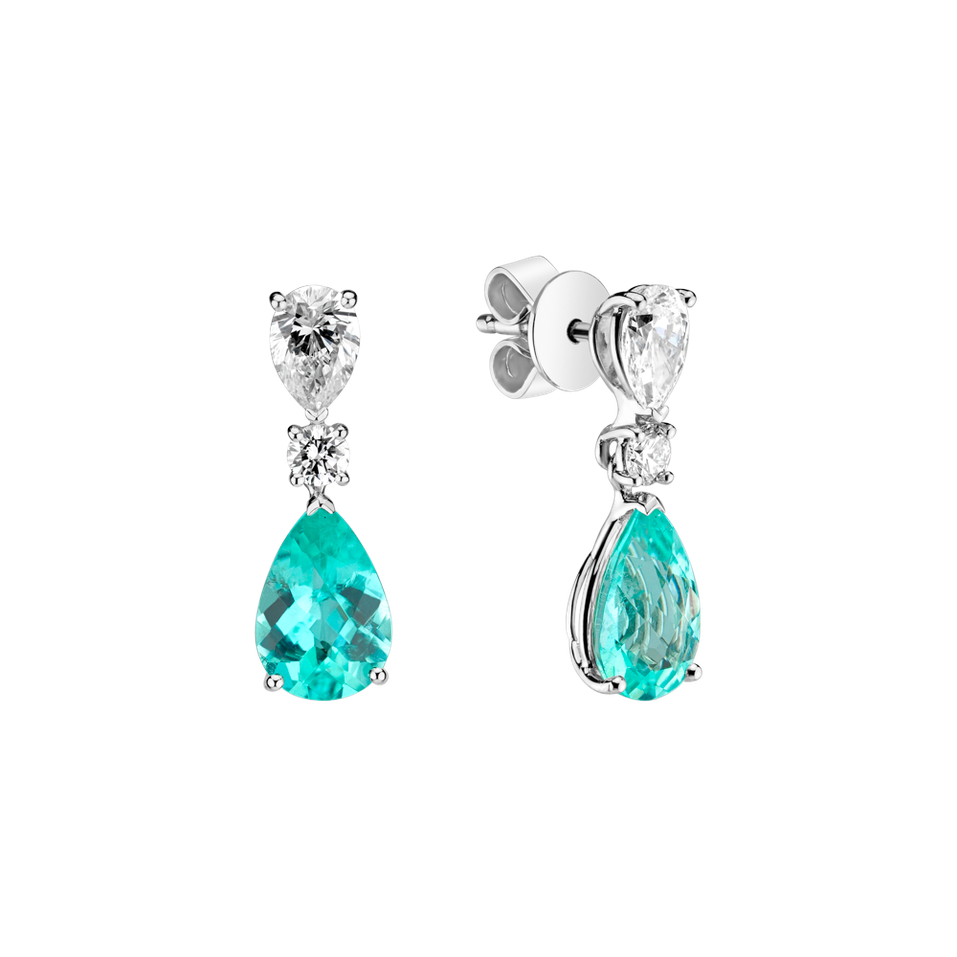 Diamond earrings with Paraiba Harmonic Grace