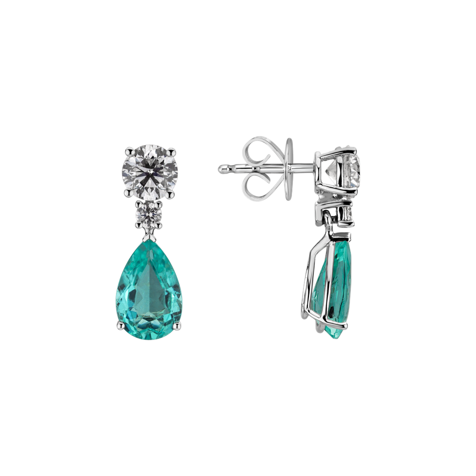 Diamond earrings with Paraiba Eternal Secret