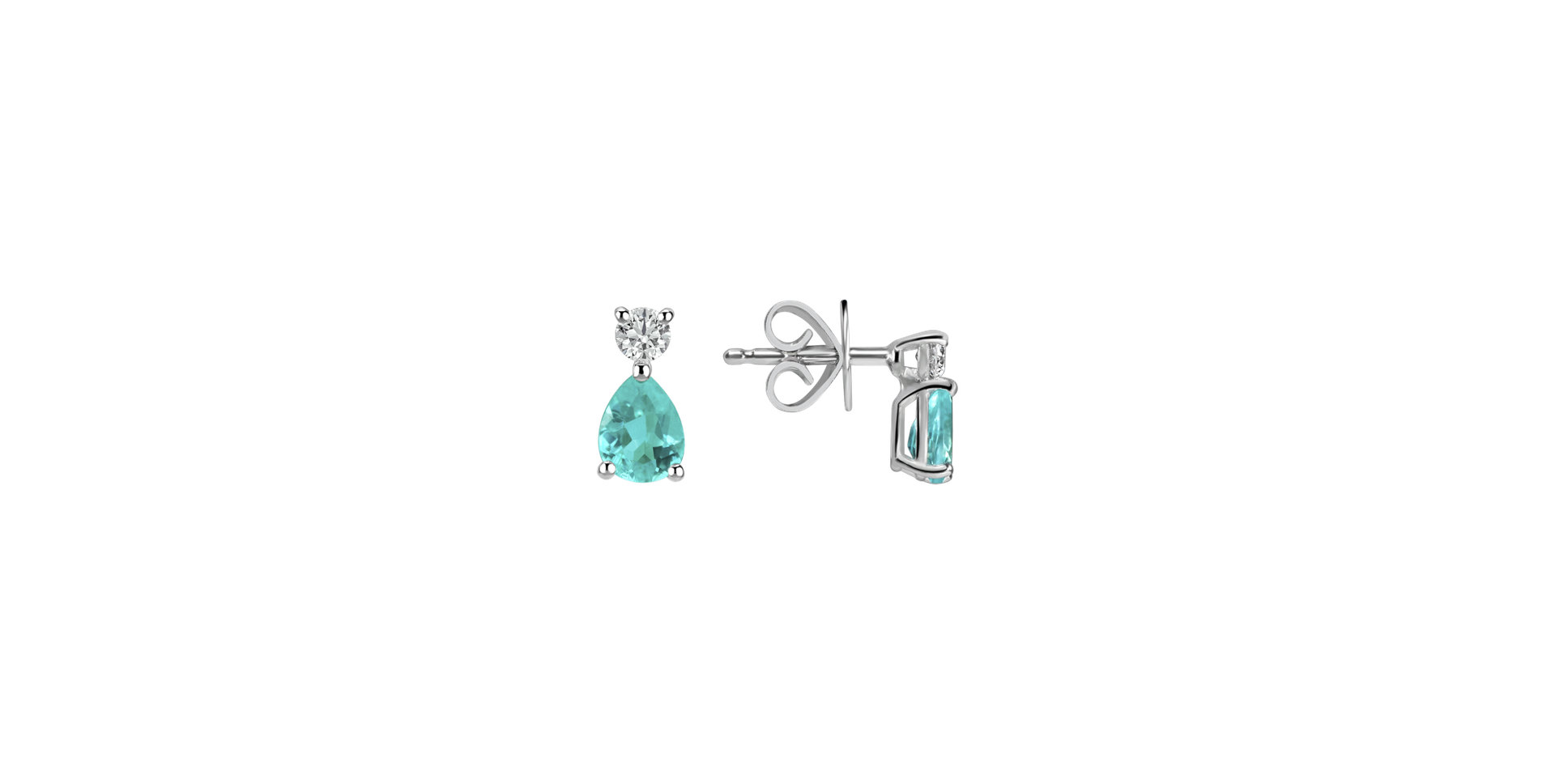 Diamond earrings with Paraiba Sea Lullaby