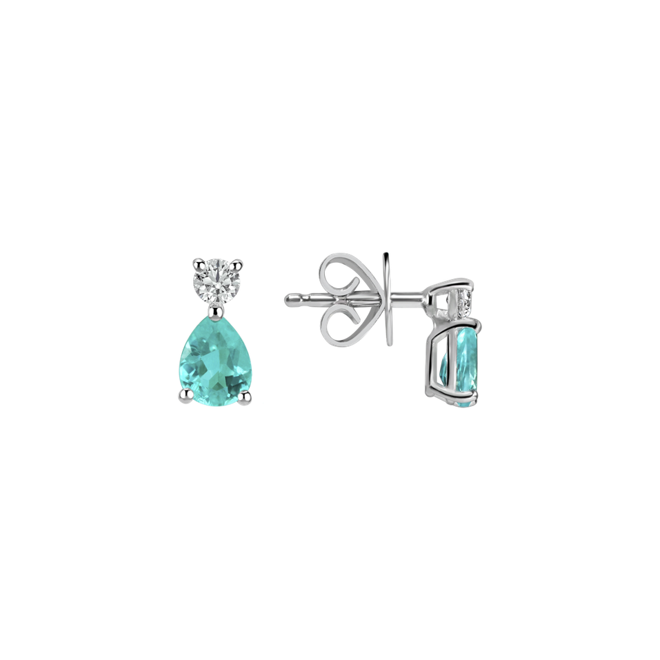 Diamond earrings with Paraiba Sea Lullaby