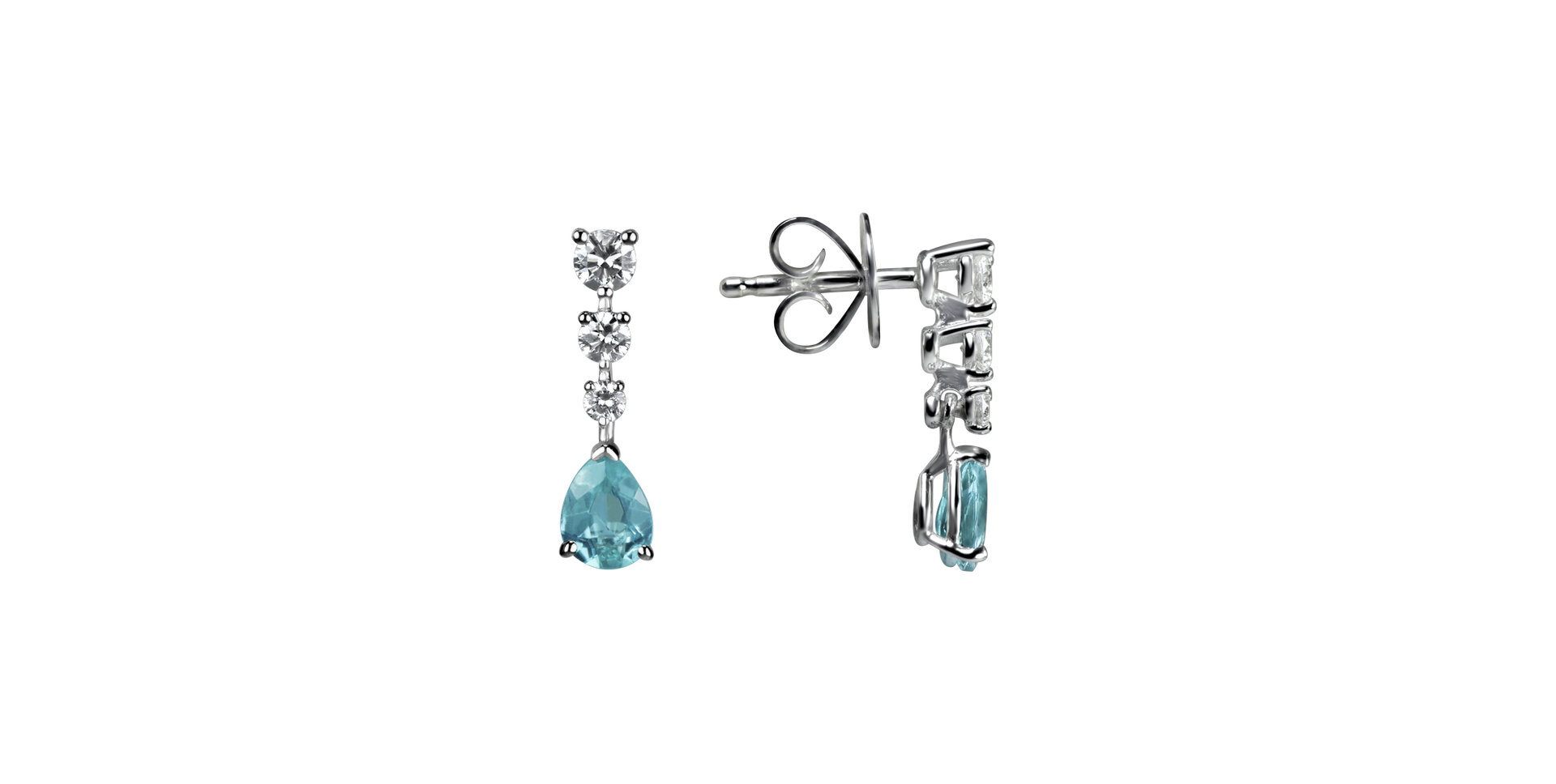 Diamond earrings with Paraiba Lagoona Elegance