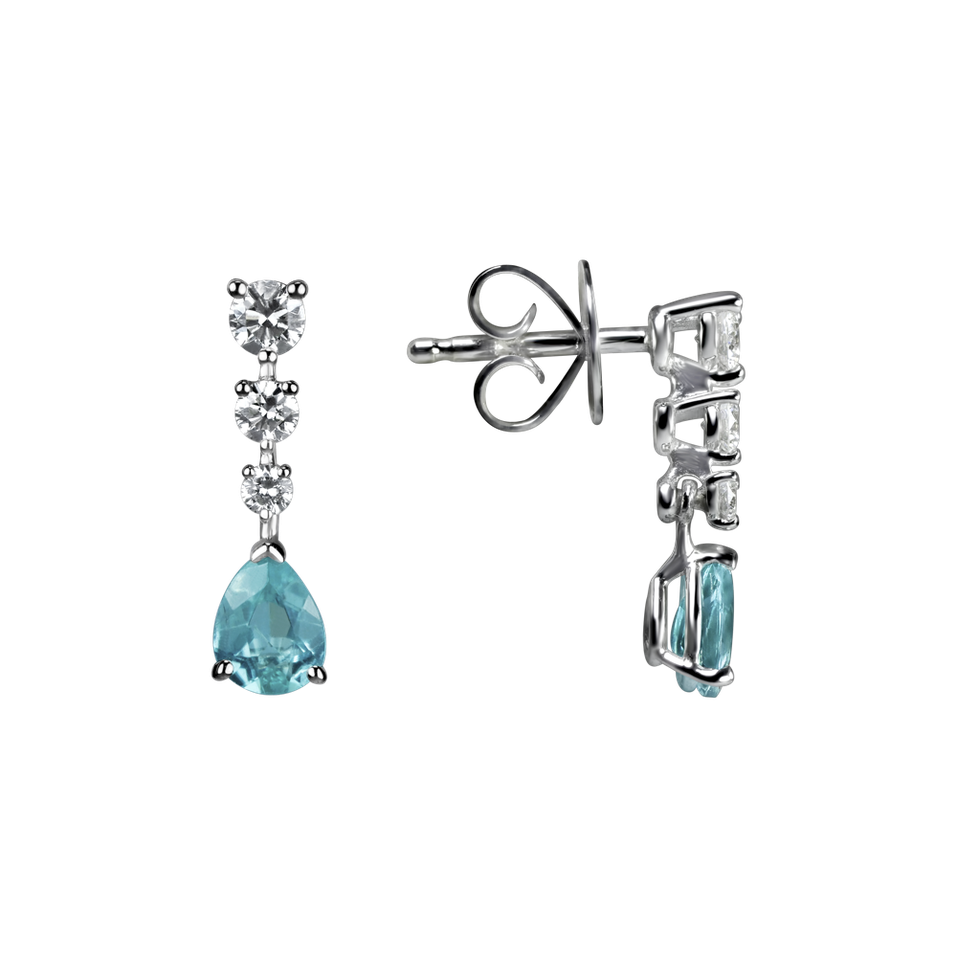 Diamond earrings with Paraiba Lagoona Elegance