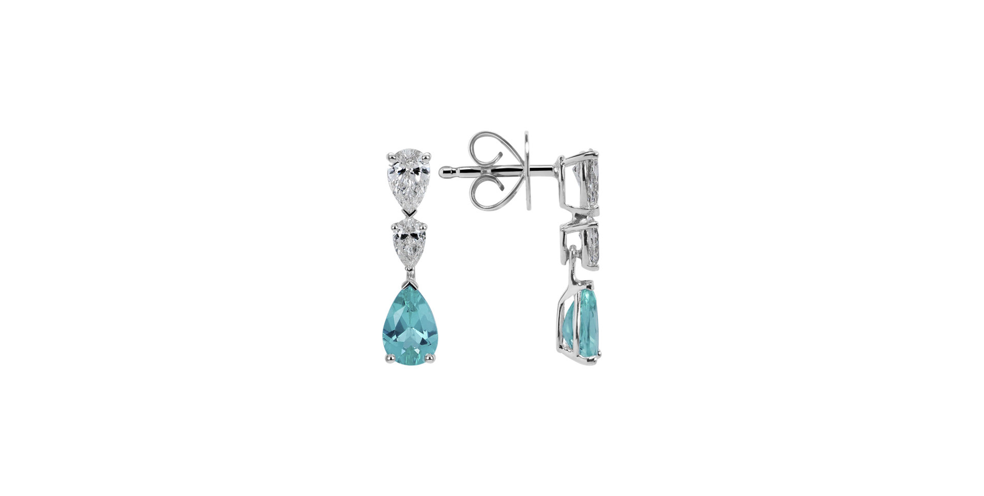 Diamond earrings with Paraiba Majesty Undersea