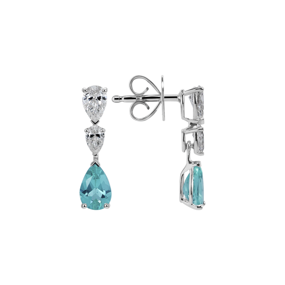 Diamond earrings with Paraiba Majesty Undersea