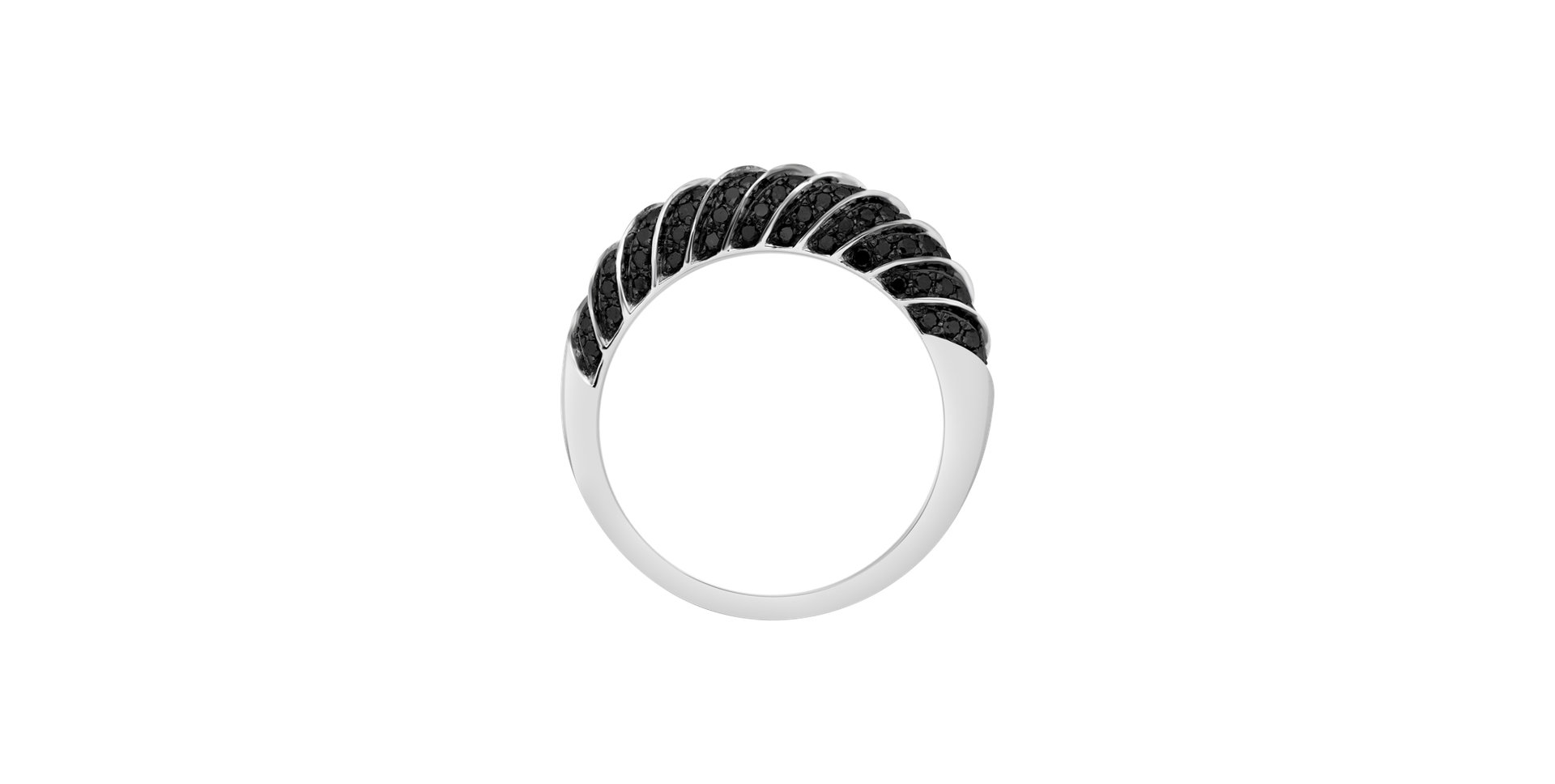 Ring with black diamonds Precious Touch