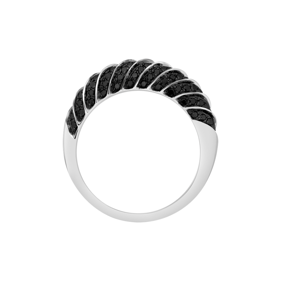 Ring with black diamonds Precious Touch