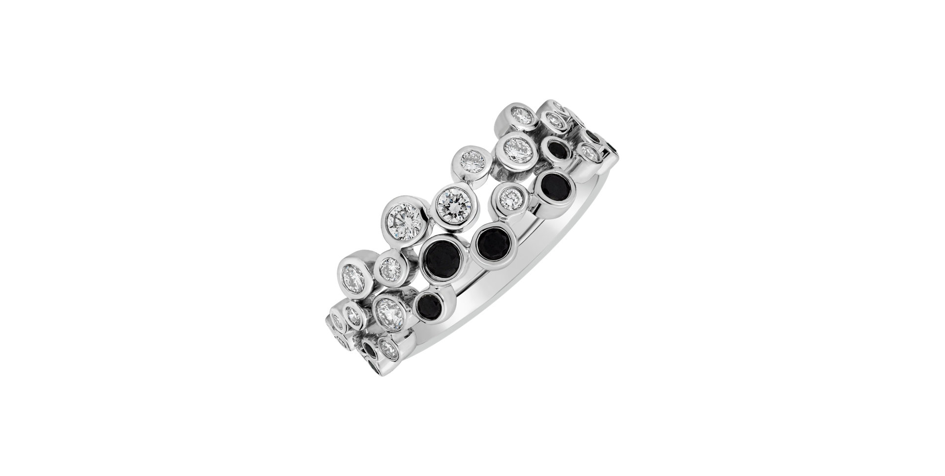 Ring with black and white diamonds Virgin Tears