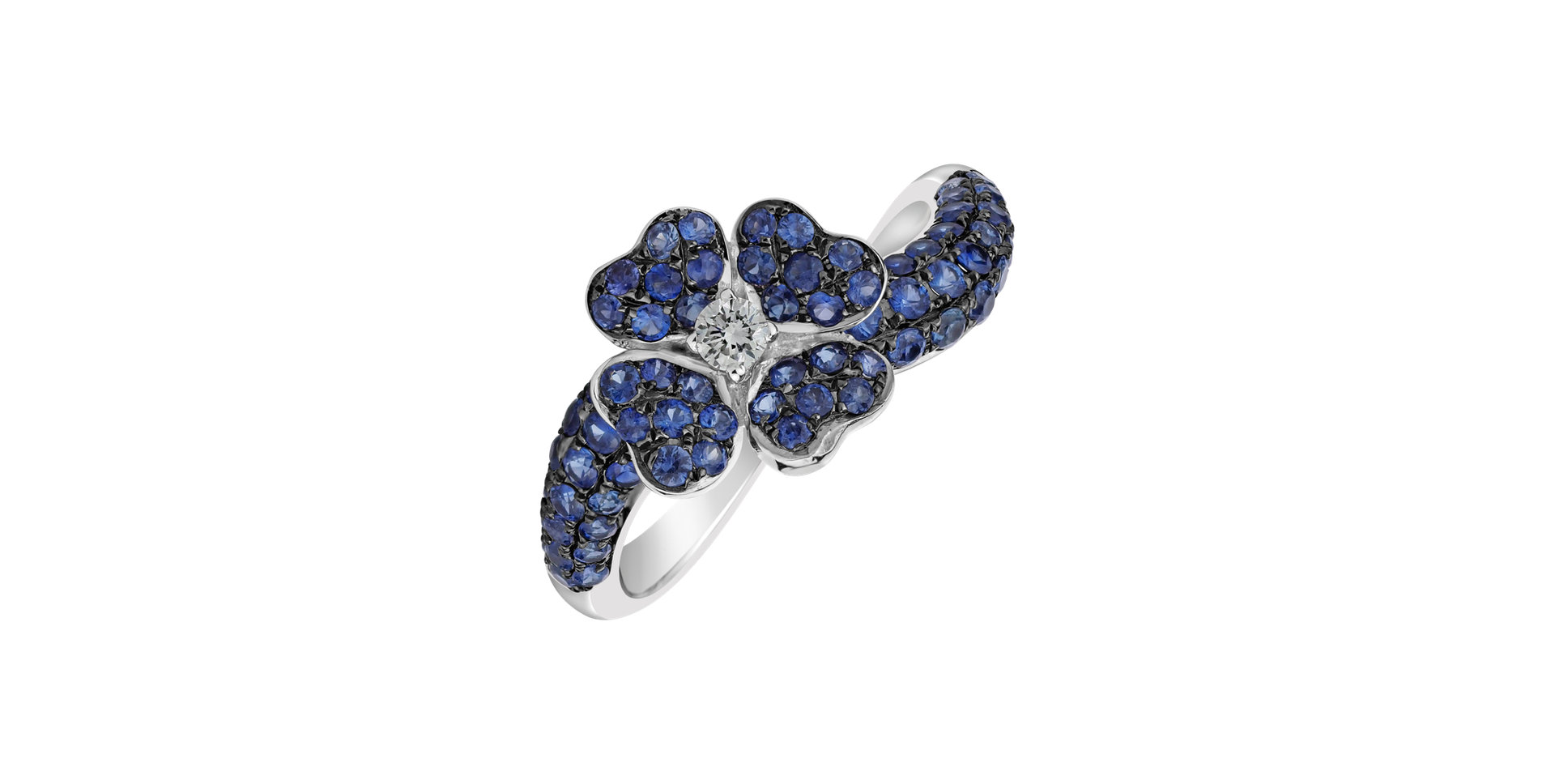 Diamond ring with Sapphire True Tapestry