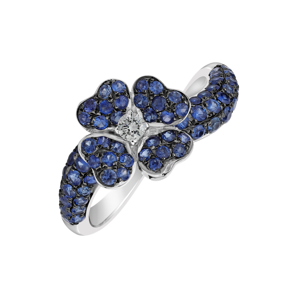 Diamond ring with Sapphire True Tapestry