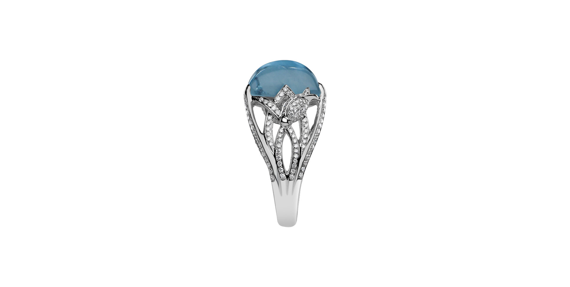 Diamond ring with Aquamarine Ocean Sin
