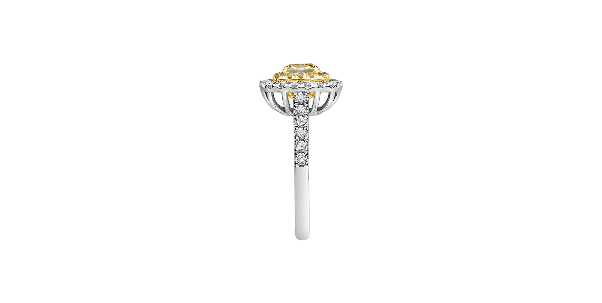 Ring with yellow and white diamonds Sparkling Rise