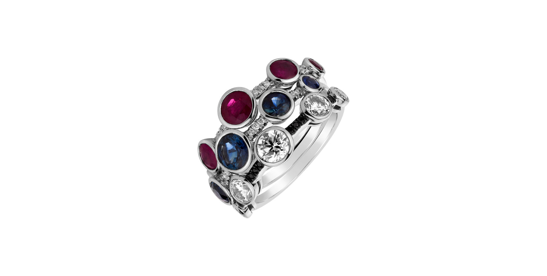 Diamond ring with Sapphire Galaxy of Passion