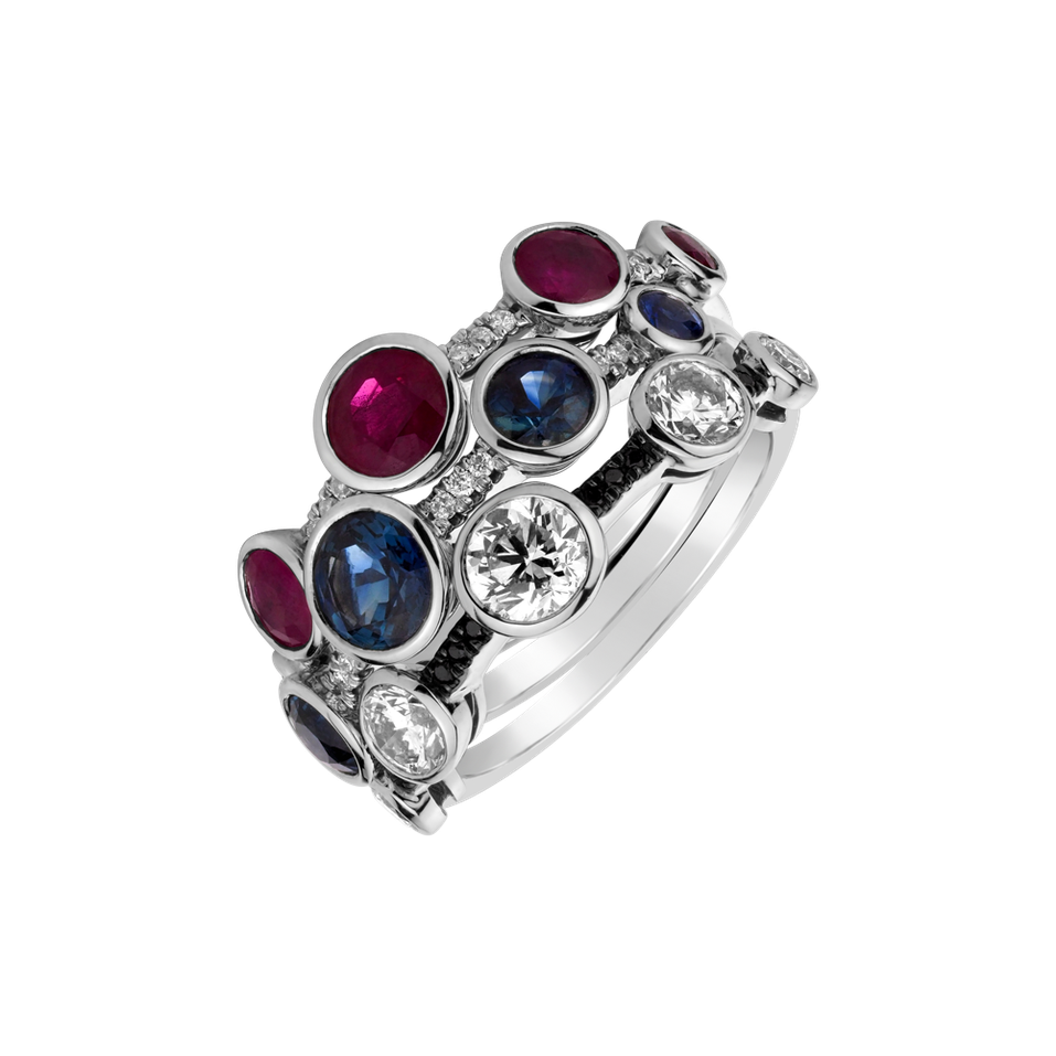 Diamond ring with Sapphire Galaxy of Passion