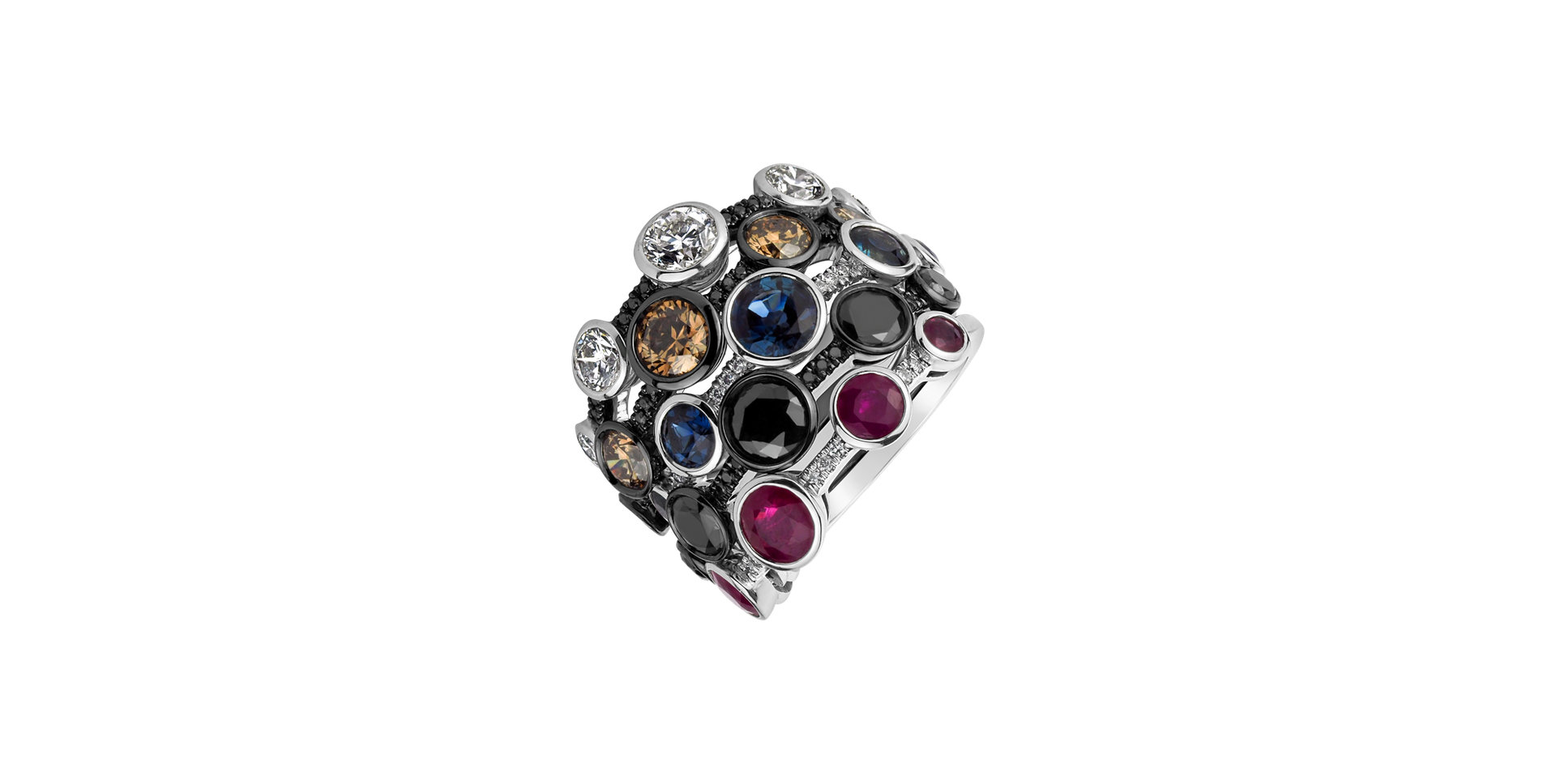 Ring with black diamonds Galaxy of Passion