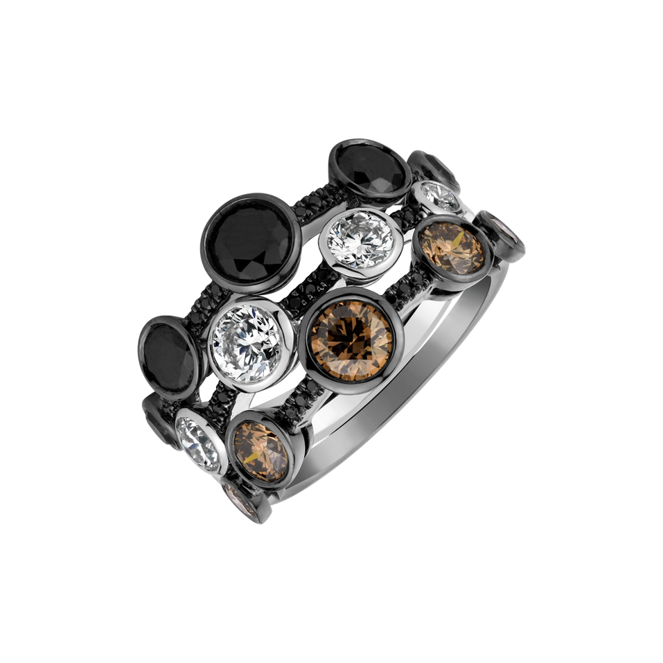 Ring with black diamonds Galaxy of Passion