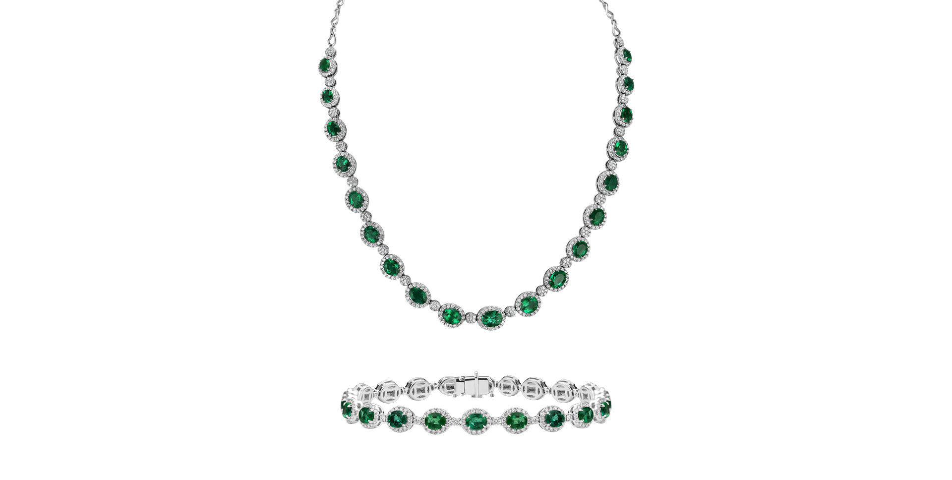 Diamond bracelet with Emerald Imposant Constellation