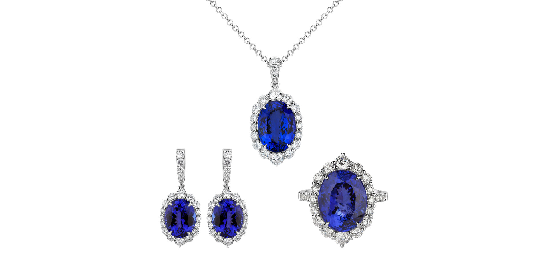 Diamond earrings with Tanzanite Tanzania Treasure