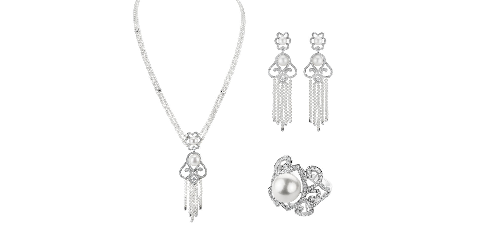 Diamond necklace with Pearl Versailles Romance