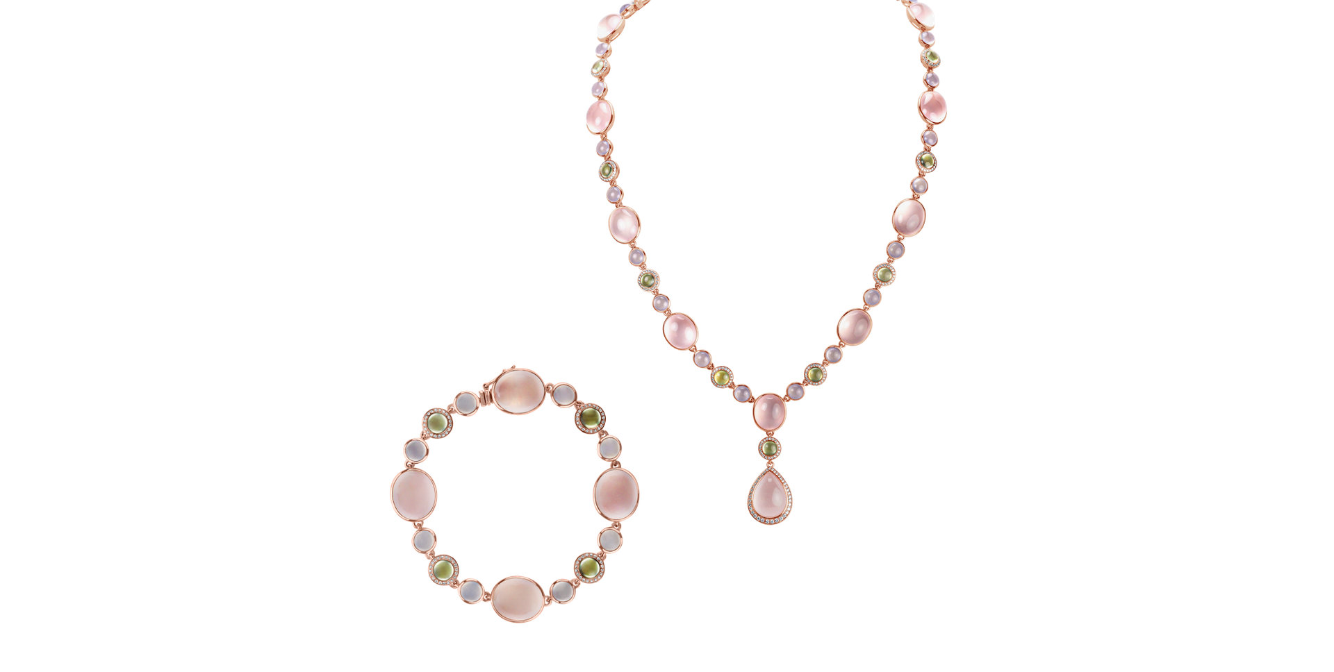 Diamond bracelet with gemstone Spring Breeze