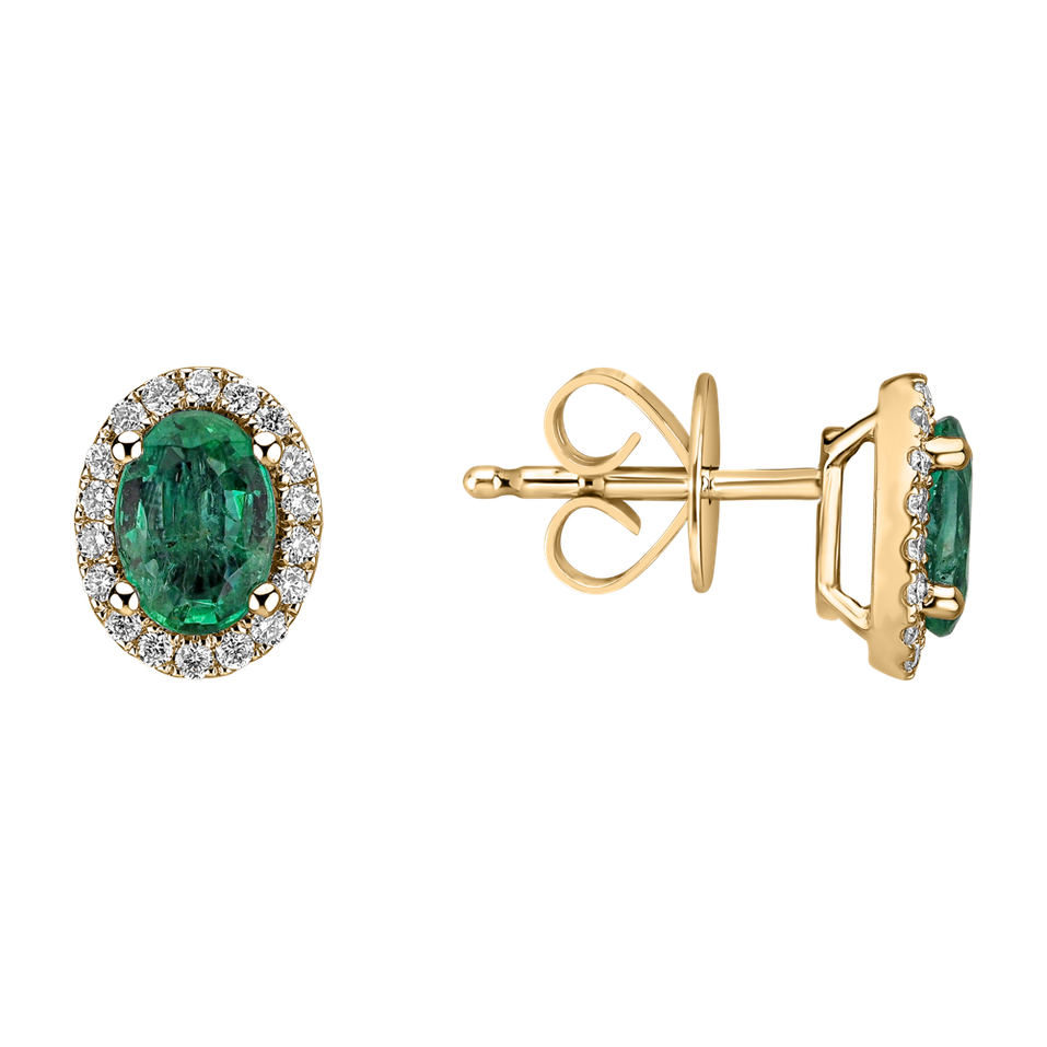 Diamond earrings with Emerald Imperial Allegory