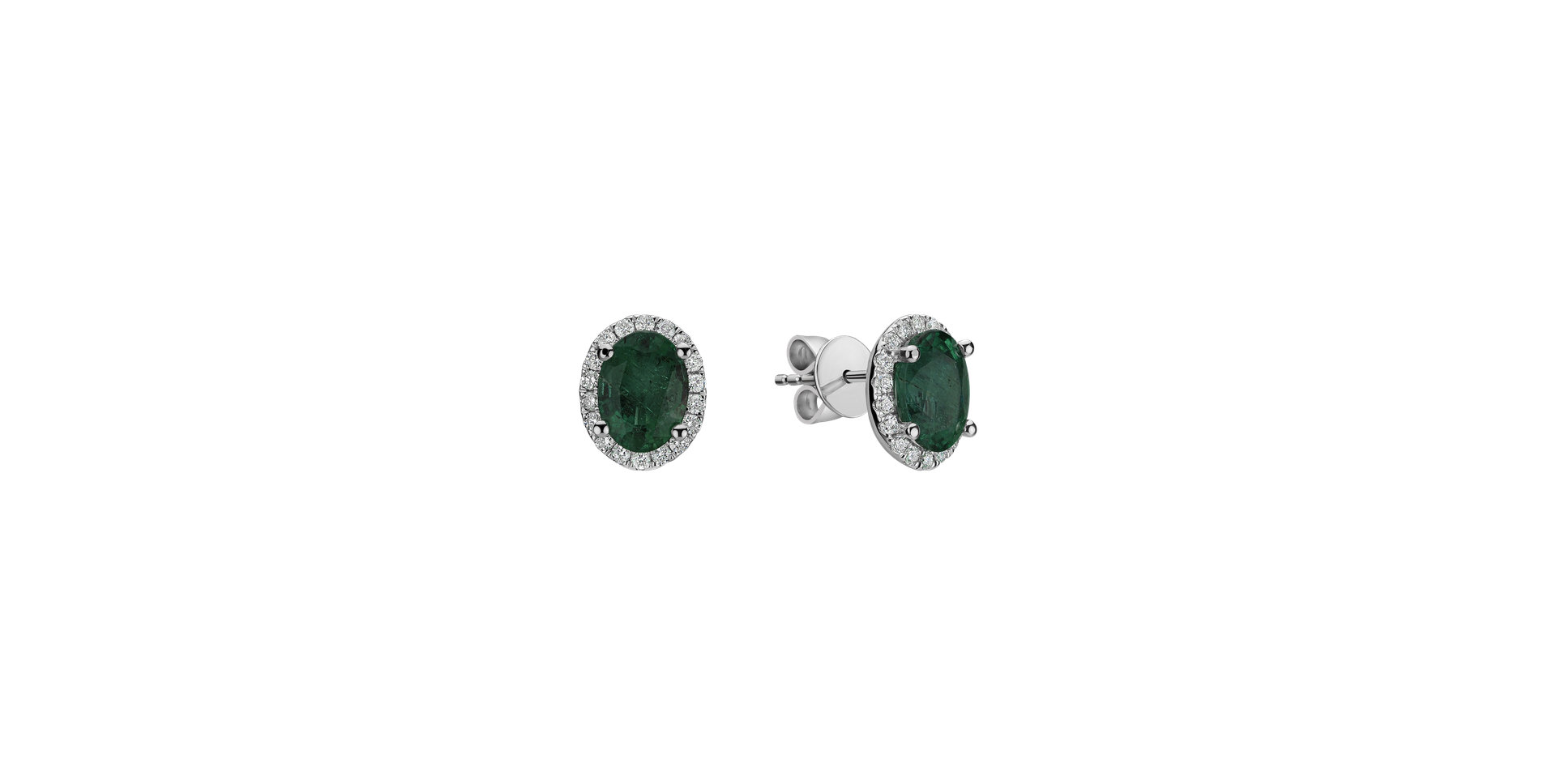 Diamond earrings with Emerald Imperial Allegory