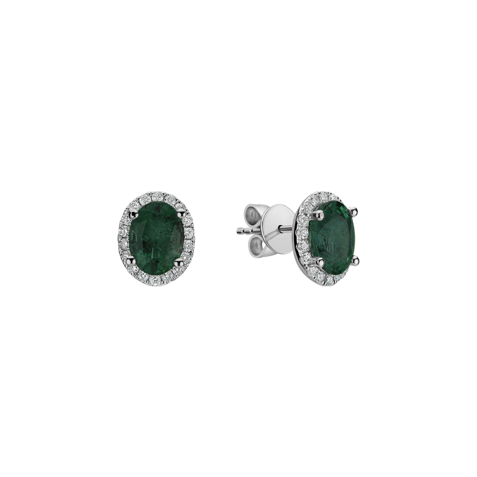 Diamond earrings with Emerald Imperial Allegory