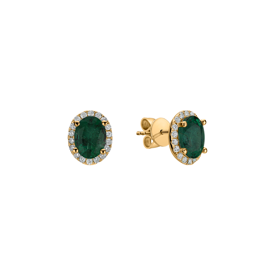 Diamond earrings with Emerald Imperial Allegory