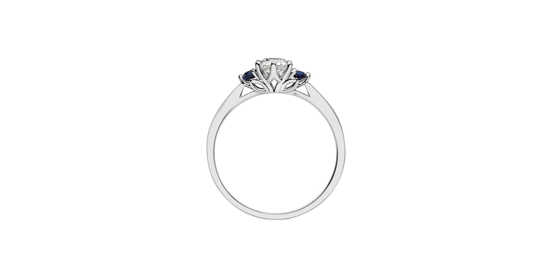 Diamond ring with Sapphire Midnight Serenity