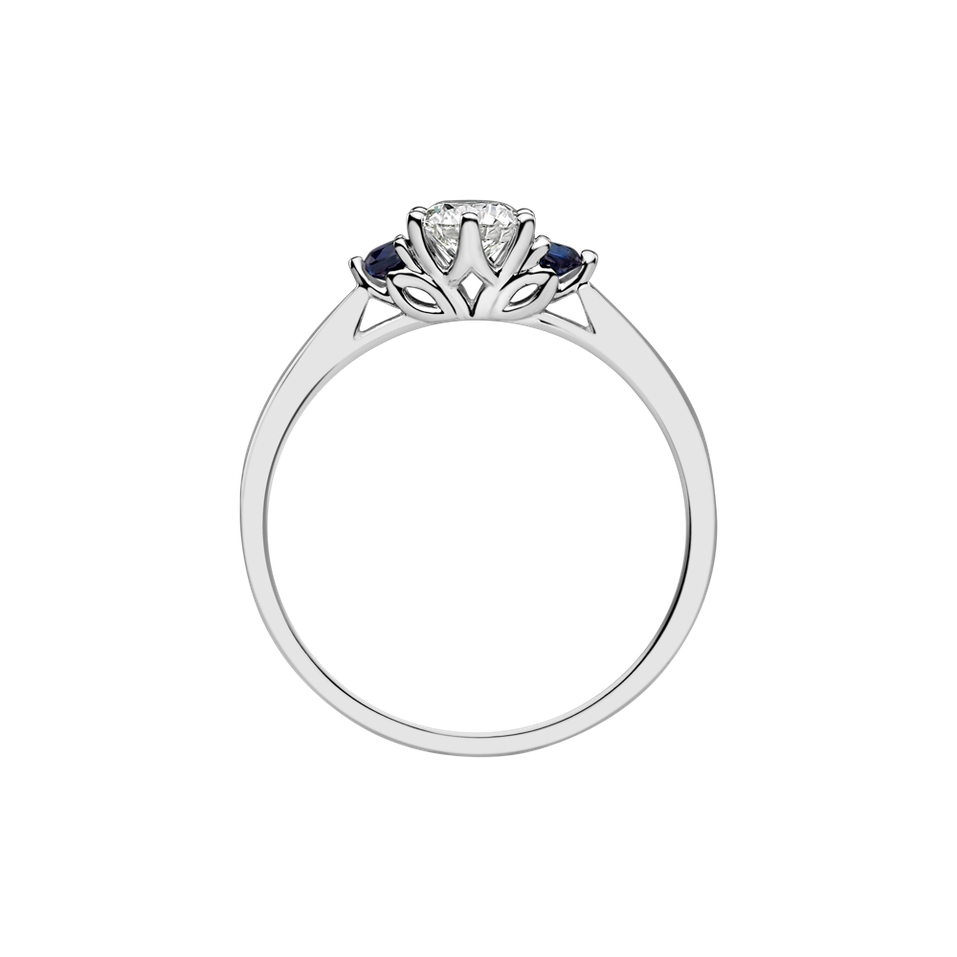 Diamond ring with Sapphire Midnight Serenity
