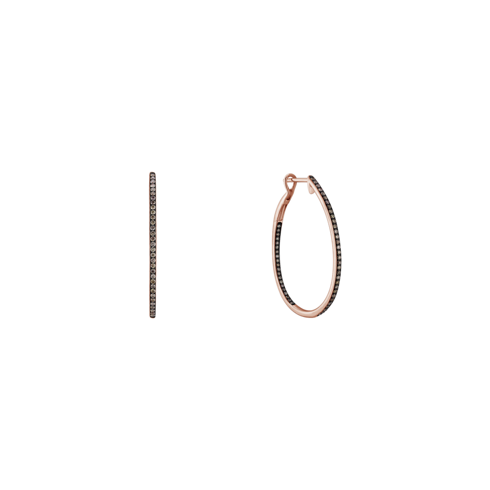 Earrings with brown diamonds Eternity Gleam