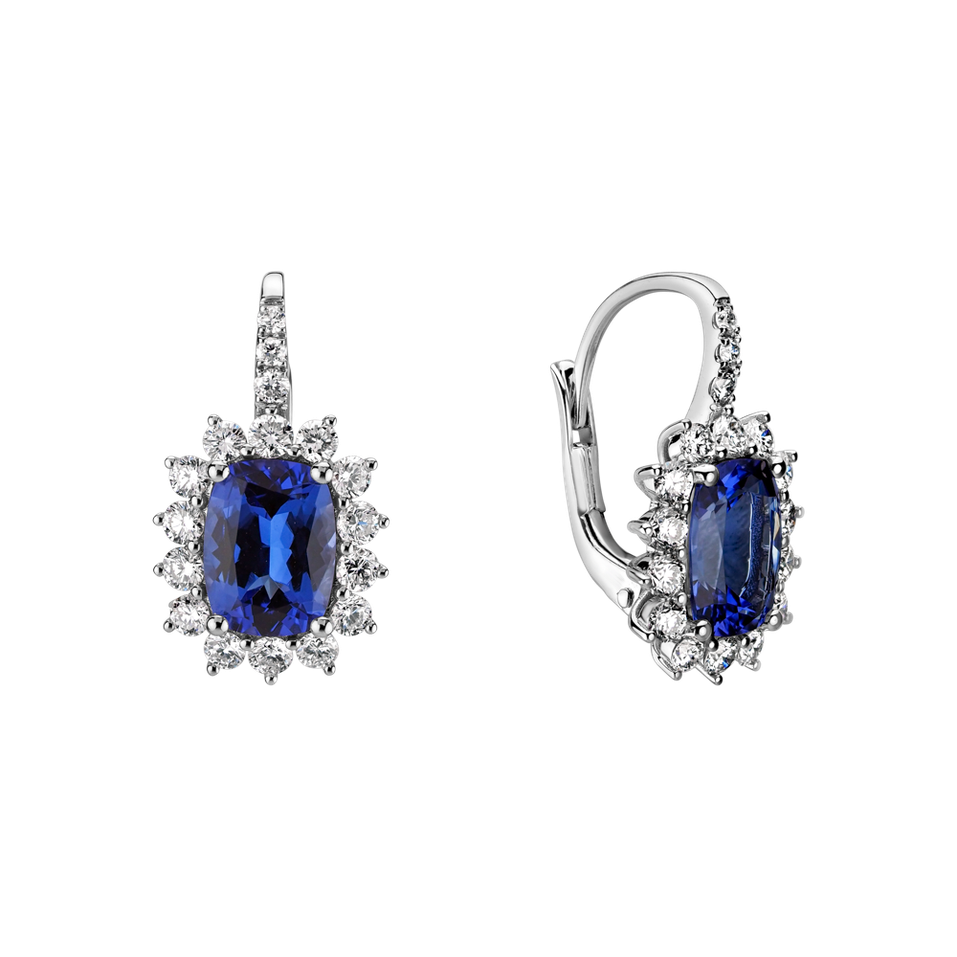 Diamond earrings with Tanzanite Seraph Spark