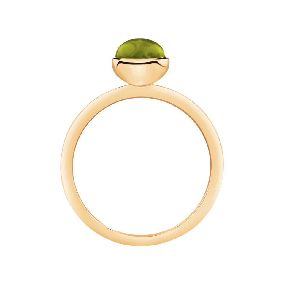 Ring with Prehnite Bonbon