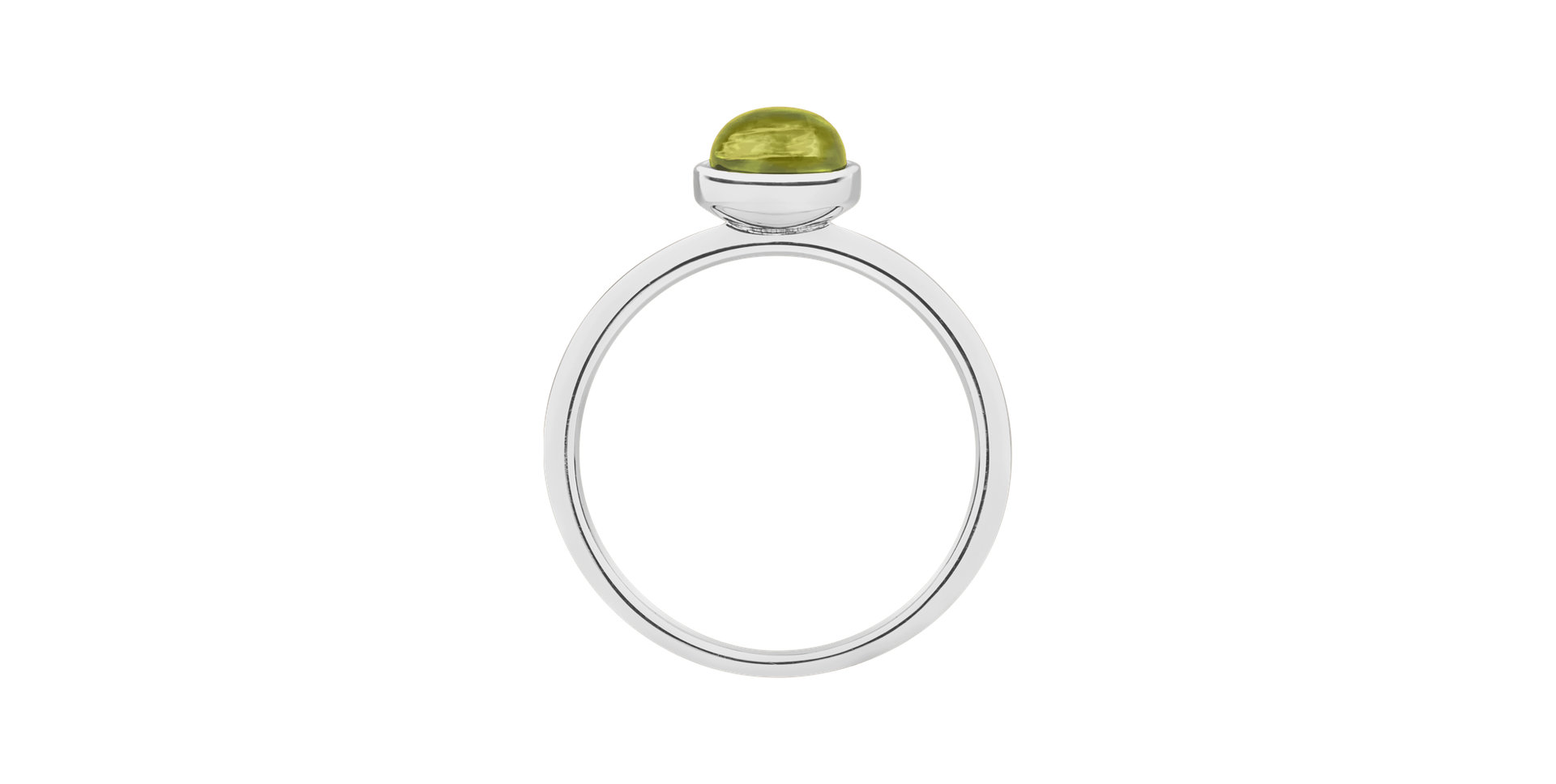 Ring with Prehnite Bonbon