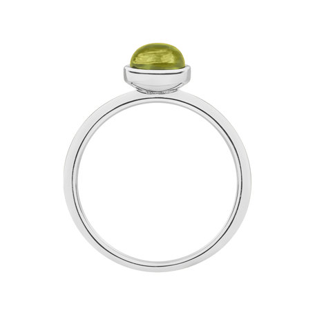 Ring with Prehnite Bonbon