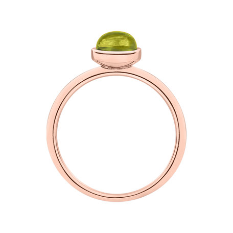 Ring with Prehnite Bonbon