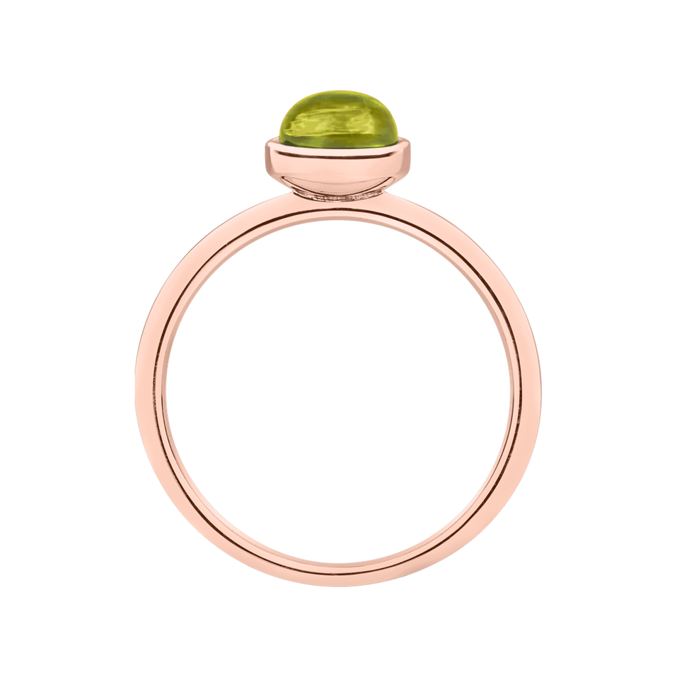 Ring with Prehnite Bonbon