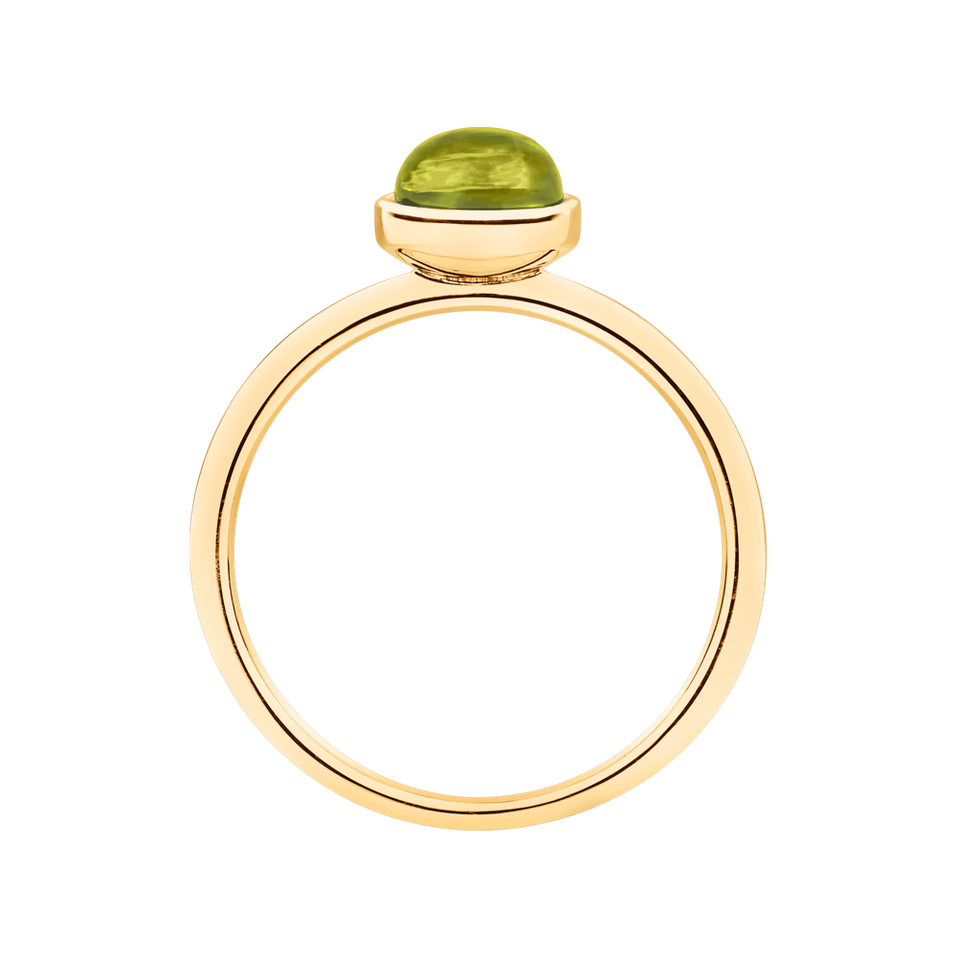 Ring with Prehnite Bonbon