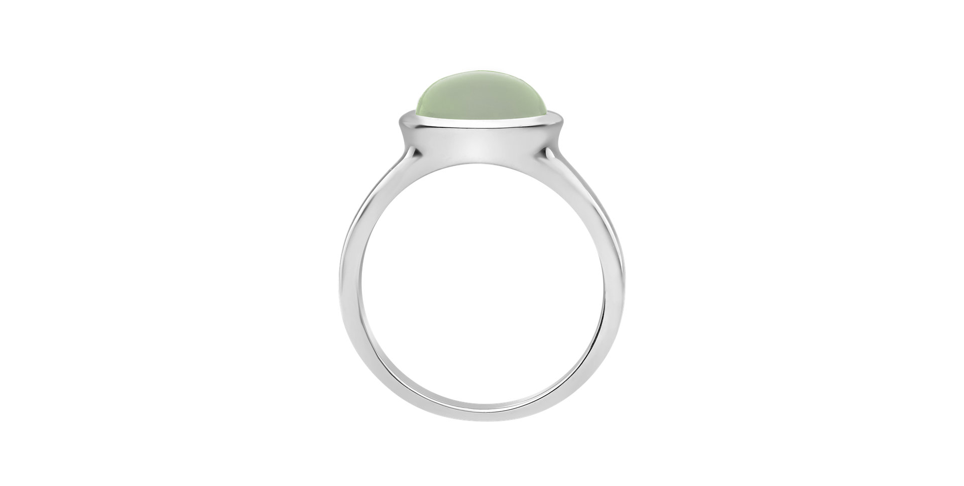 Ring with Prehnite Bonbon