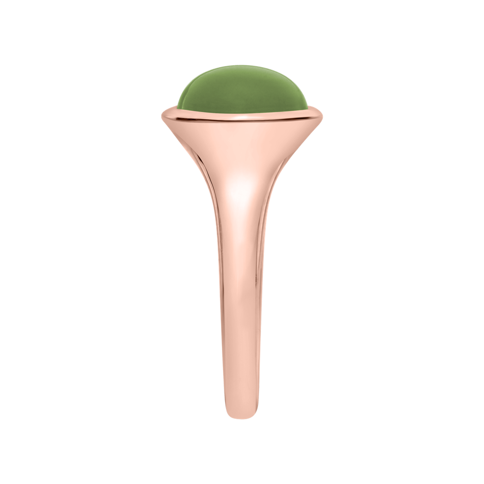Ring with Prehnite Bonbon