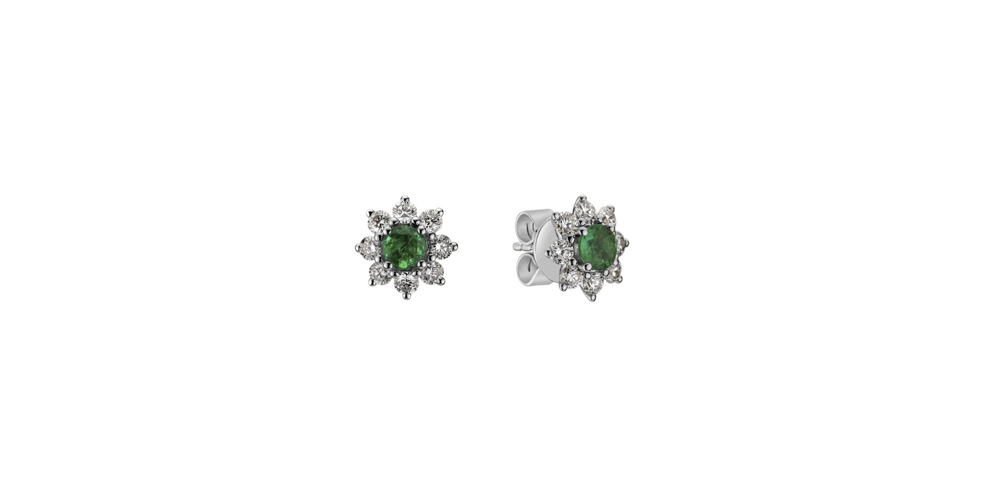 Diamond earrings with Emerald Celestial Romance