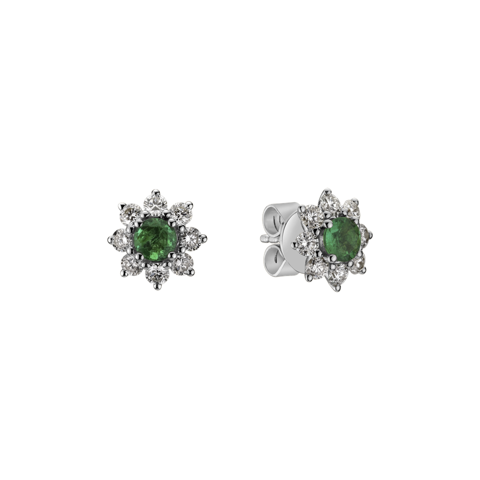 Diamond earrings with Emerald Celestial Romance