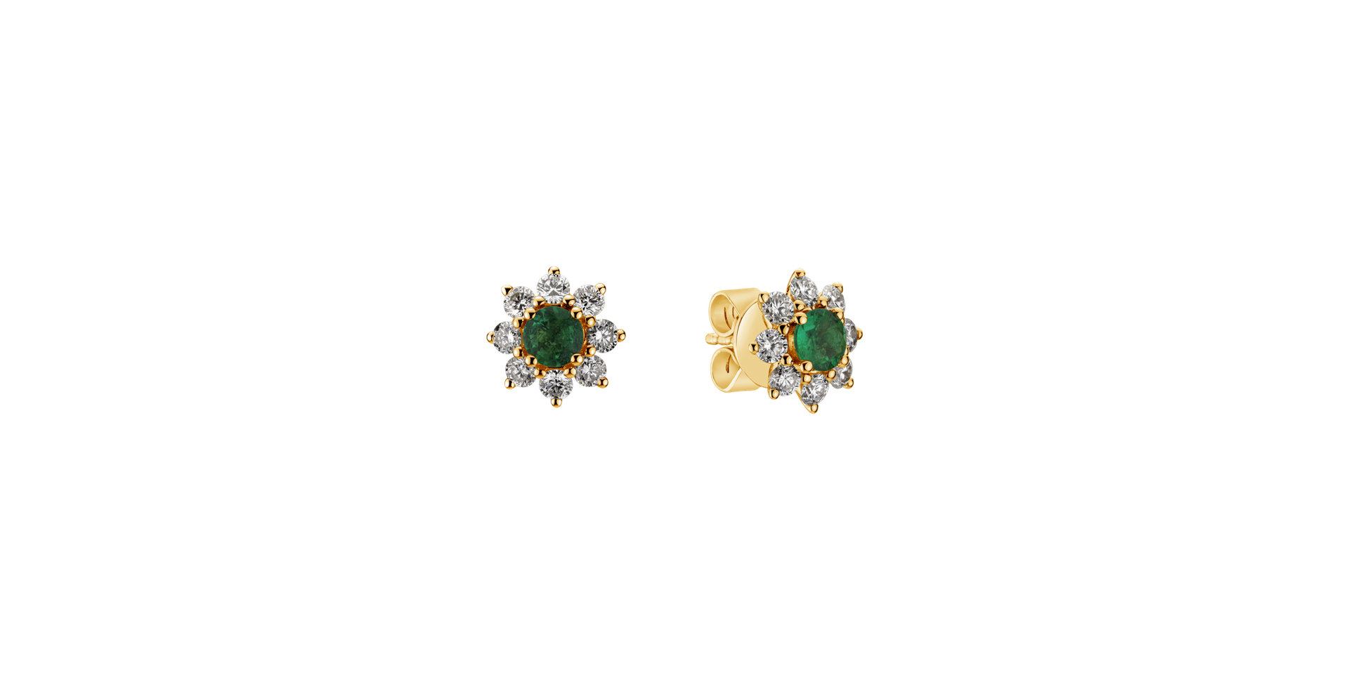 Diamond earrings with Emerald Celestial Romance