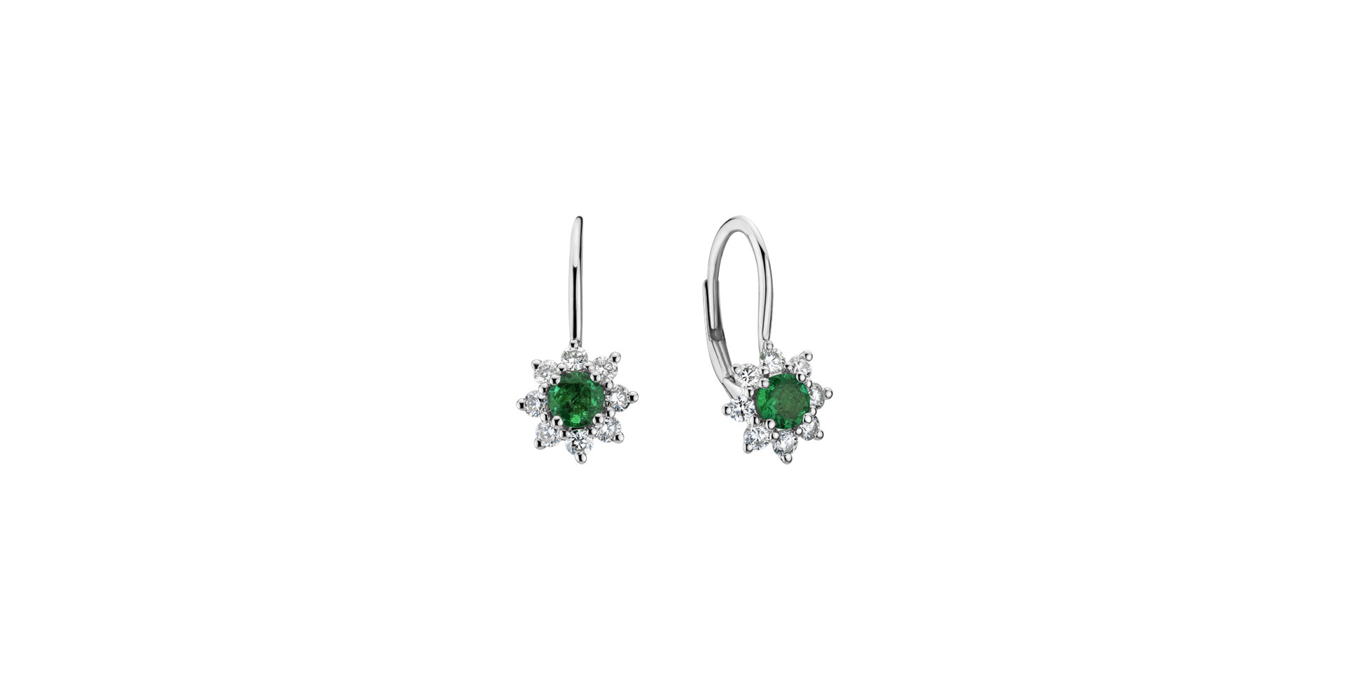 Diamond earrings with Emerald Celestial Romance