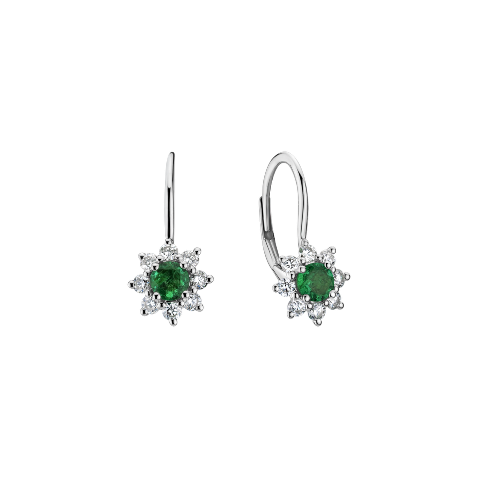 Diamond earrings with Emerald Celestial Romance