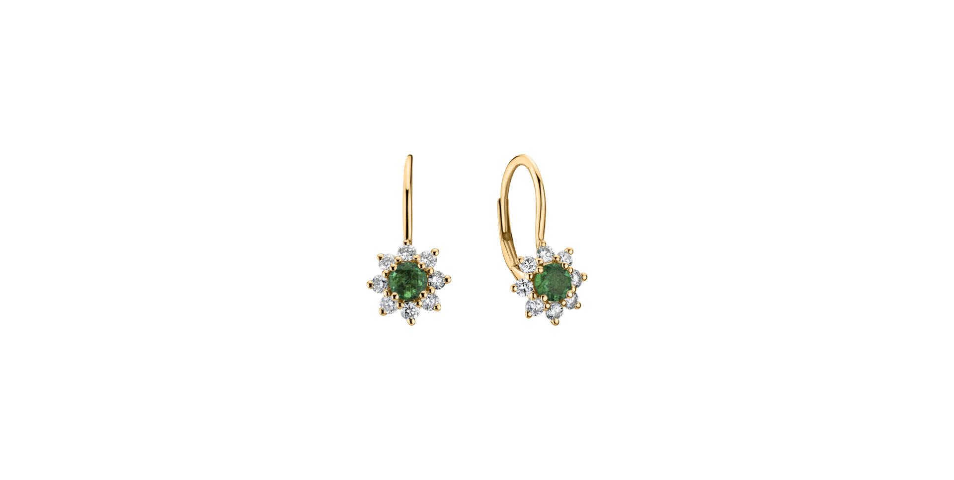 Diamond earrings with Emerald Celestial Romance