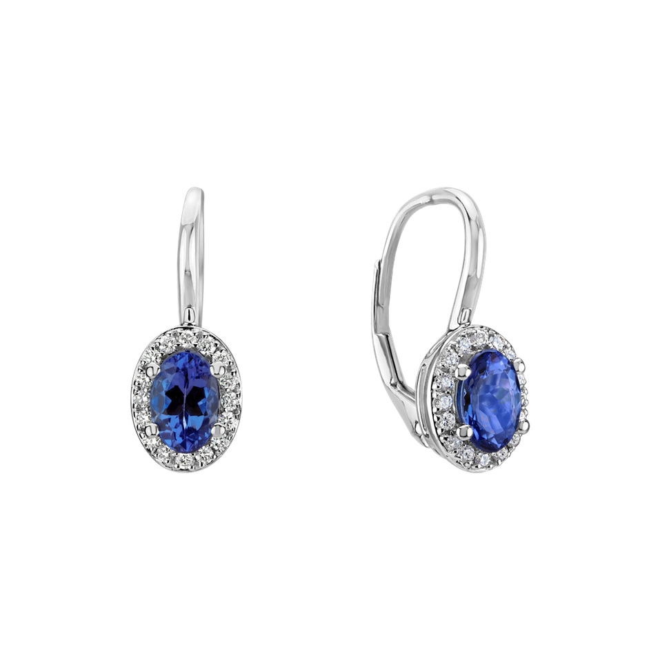 Diamond earrings with Tanzanite Witching Allegory