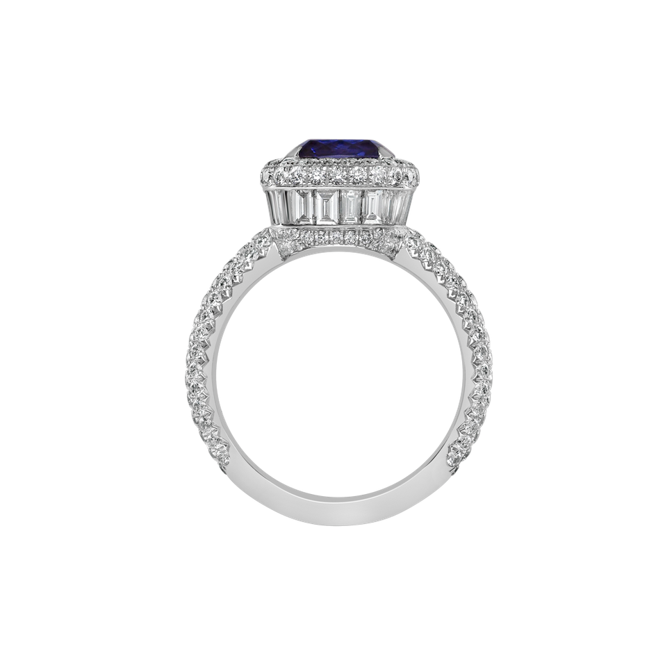 Diamond ring with Tanzanite Alchemy Gem